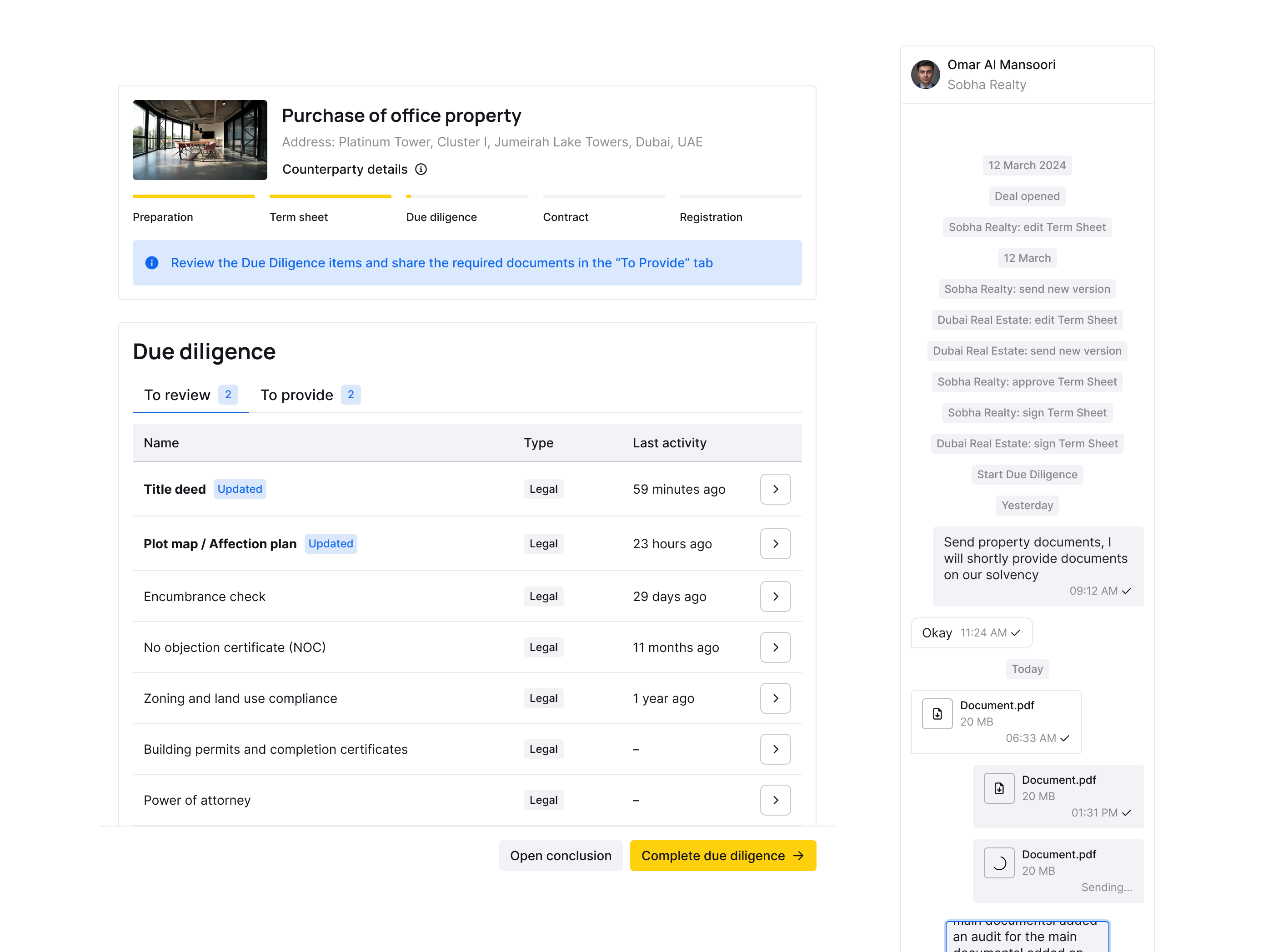 Deal Room: этапы сделки, due diligence, переписка сторон